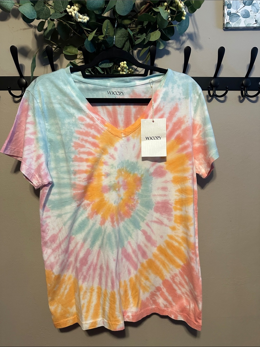 Pastel Tie-Dye V-Neck Women’s Top